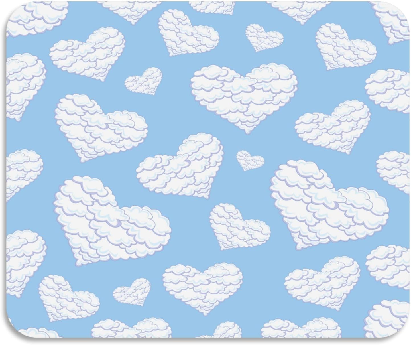 Valentine's Day Heart Blue Dish Drying Mat for Kitchen Counter, 23.6"x19.7" Coffee Bar, Super Absorbent Dish Drying Pad with Non-slip Rubber Backed, Quick Drying Mat for Coffee Machine