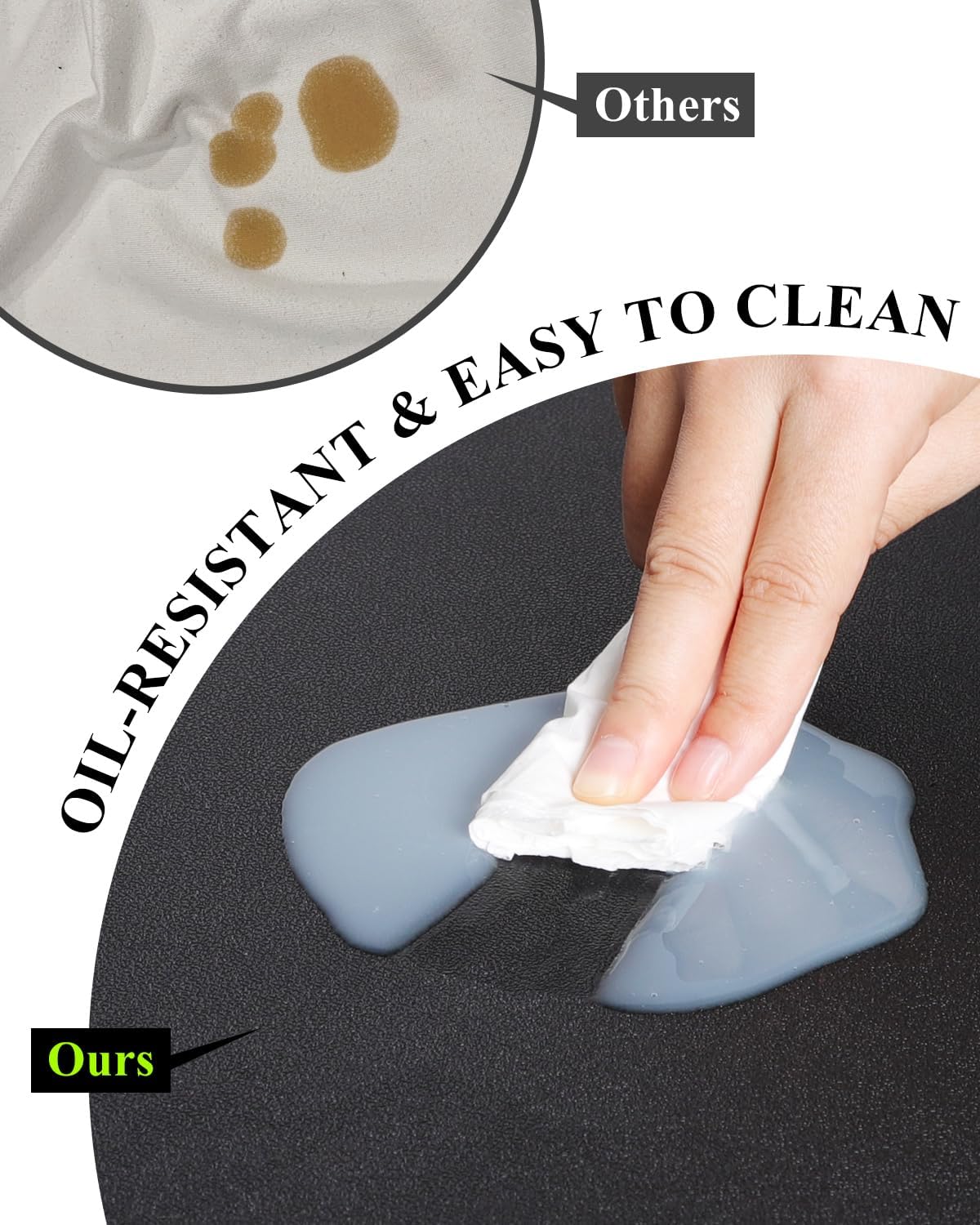 Black Plastic Table Cover Protector, 36" x 54" Waterproof Easy Flat PVC Desk Pad Mat, 1.5mm Thick Rectangle Vinyl Table Top Protector for Dining Room Table, Office, Dresser