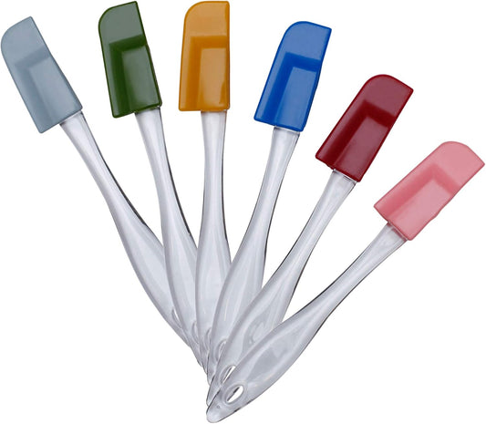 Silicone Spatula Rubber Set of 6 Mini Small Kitchen Baking Non Stick Scraper Sets Cooking Serving Cookies High Heat Resistant Exultimate