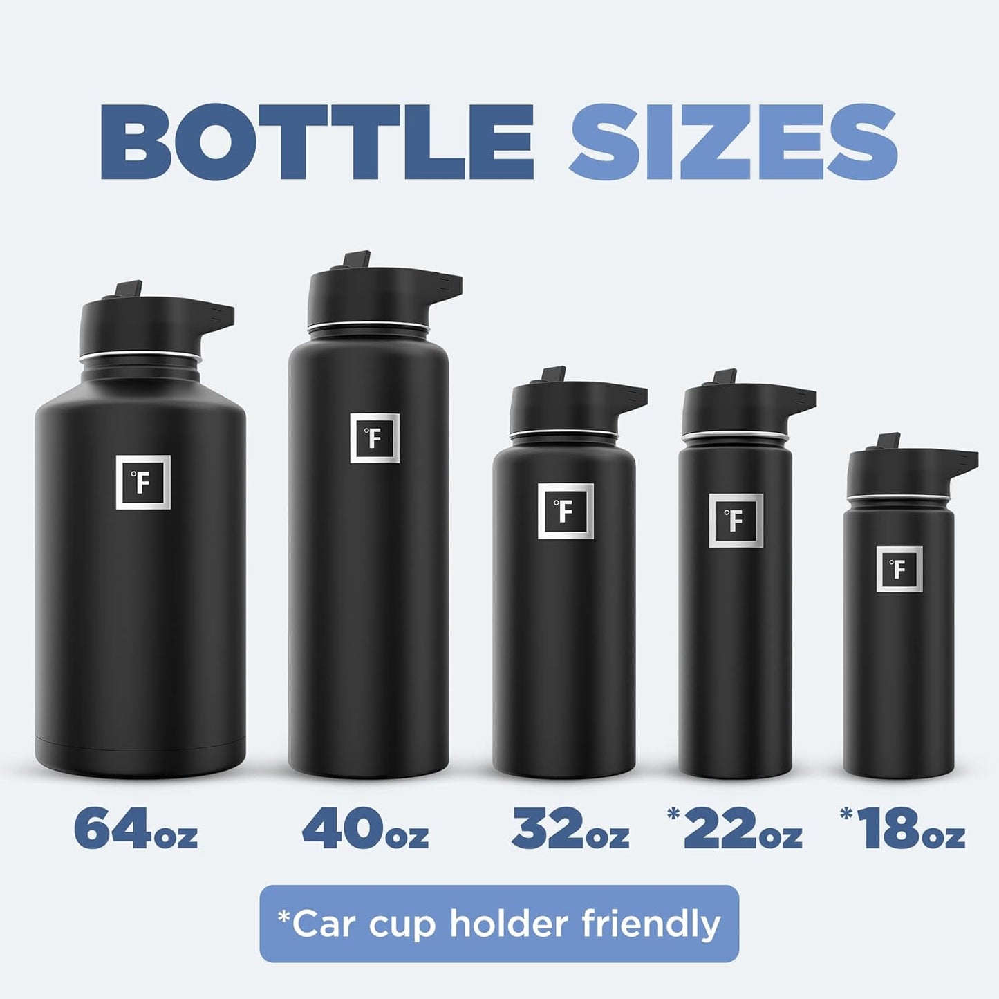 IRON °FLASK Camping & Hiking Hydration Flask with 3 Lids - Stainless Steel, Double Walled & Vacuum Insulated Water Bottle - Leak Proof & BPA Free (Burgundy, Straw - 22 oz)