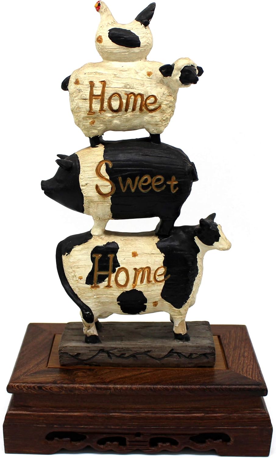 CVHOMEDECO. Primitives Rustic Rosewood Rectangle Display Stand Vase Pot Base Fishbowl Pedestal Stand. (6-1/2 Inch)