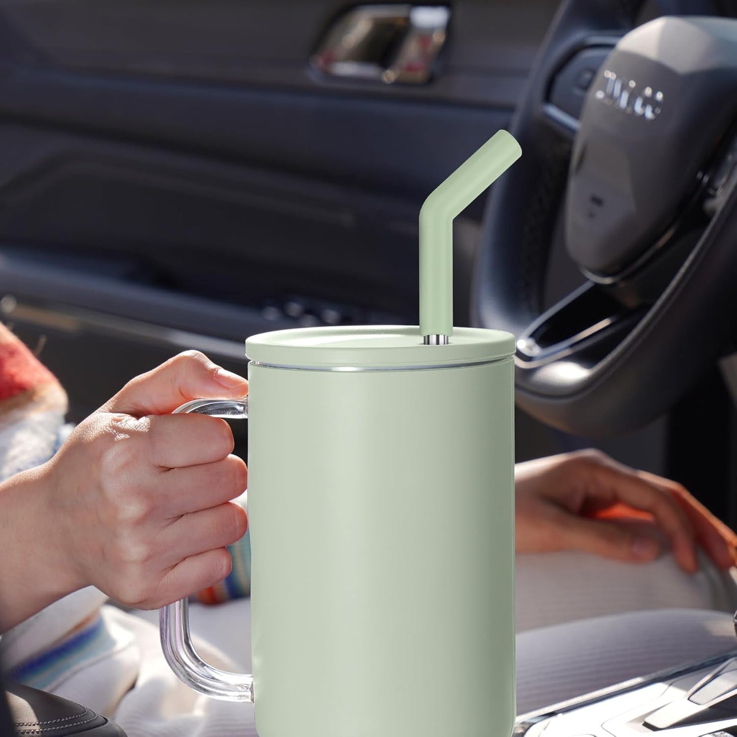 Tomorotec 6-Pack Morandi Colors Silicone Tip Stainless Steel Straws for 40oz Stanley Tumblers with 2 Cleaning Brushes, BPA-Free 13" Long Healthy & Safe for Outdoor & Home Use, Enhances Drink Enjoyment