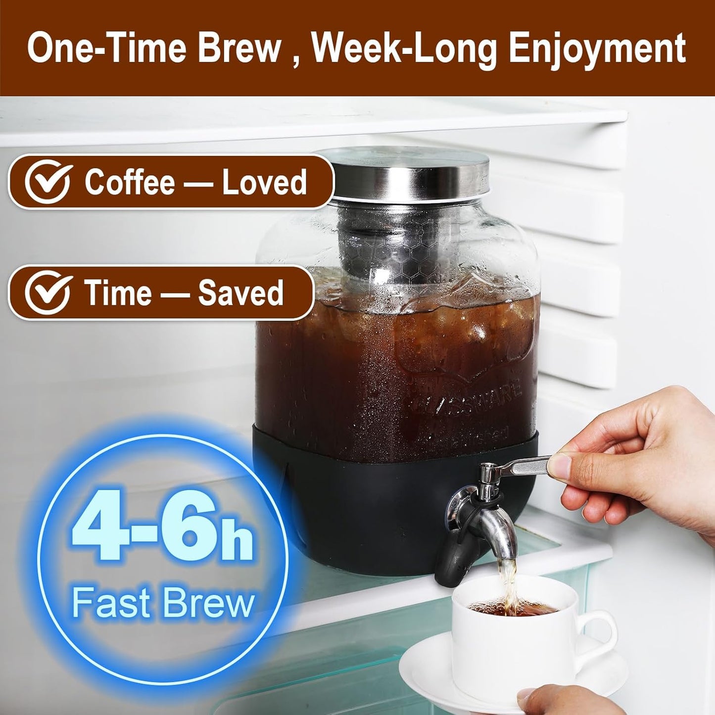 Cold Brew Coffee Maker, 1 Gallon Iced Coffee Maker With Stainless Stee –  Sip & Slice