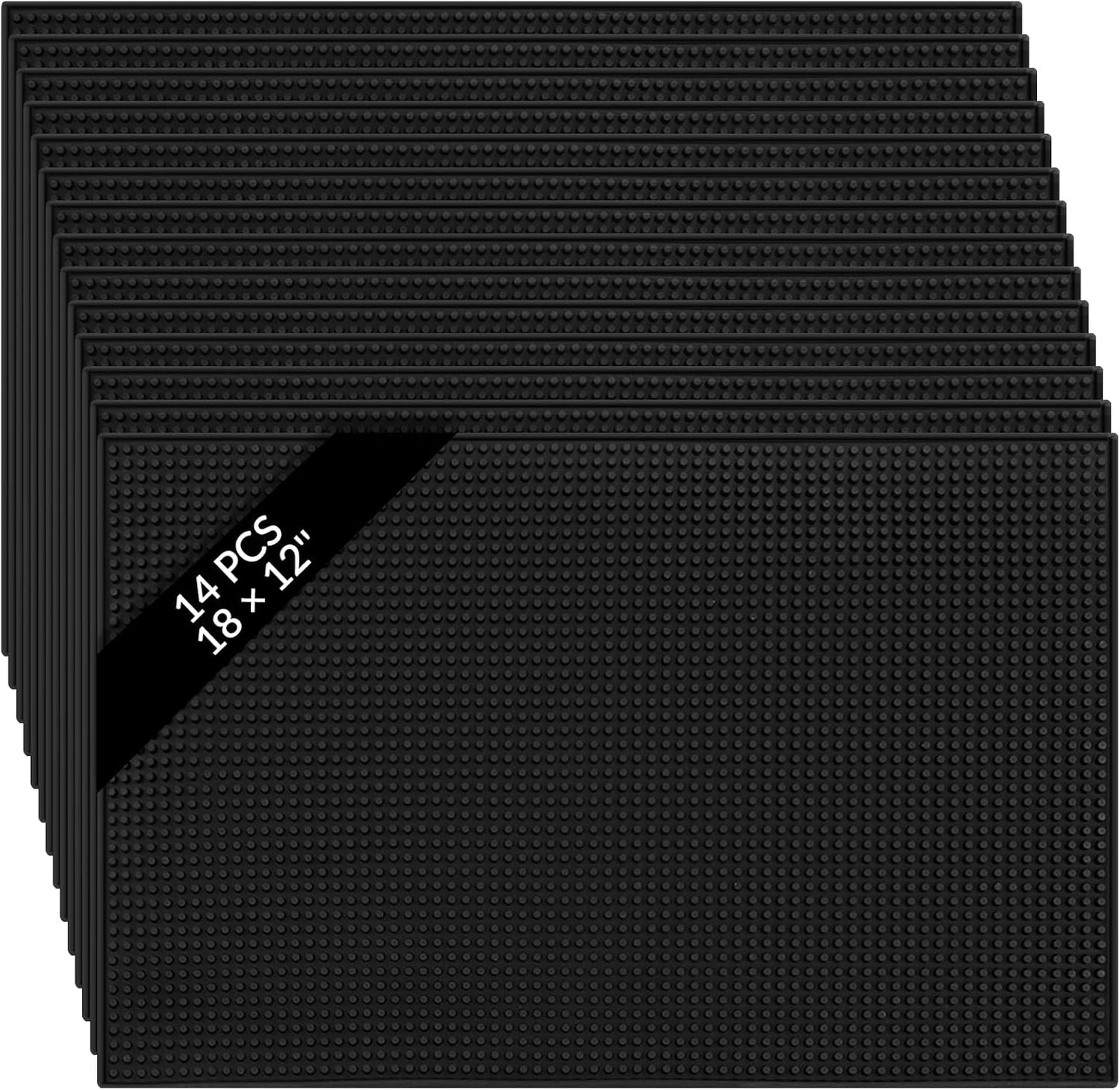 Tioncy 14 Pcs Bar Mat for Countertop 18 x 12 Inch Non Slip Rubber Mat Service Spill Cocktail Bartending Restaurants Barbershop Clippers Salon Tools, Black