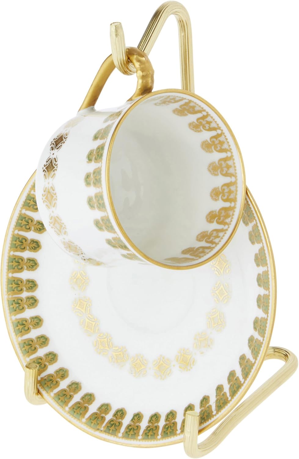 Bard's Demi-tasse Gold-toned Cup and Saucer Stand, 5.5" H x 2.75" W x 3.25" D (For 2-3 Fluid Ounce Espresso Cups), Pack of 3
