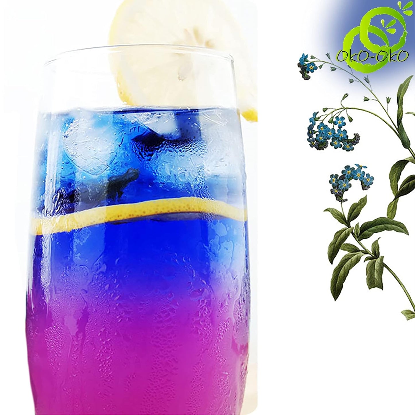 Blue Matcha Butterfly Pea Powder 35.2 Oz or 1 Kg | OkO-OkO - Premium - 100% Natural from flowers of Ternatea Thailand No additives - infusion, Blue Herbal tea, Organic Vegan food coloring, cocktail, meal, baking