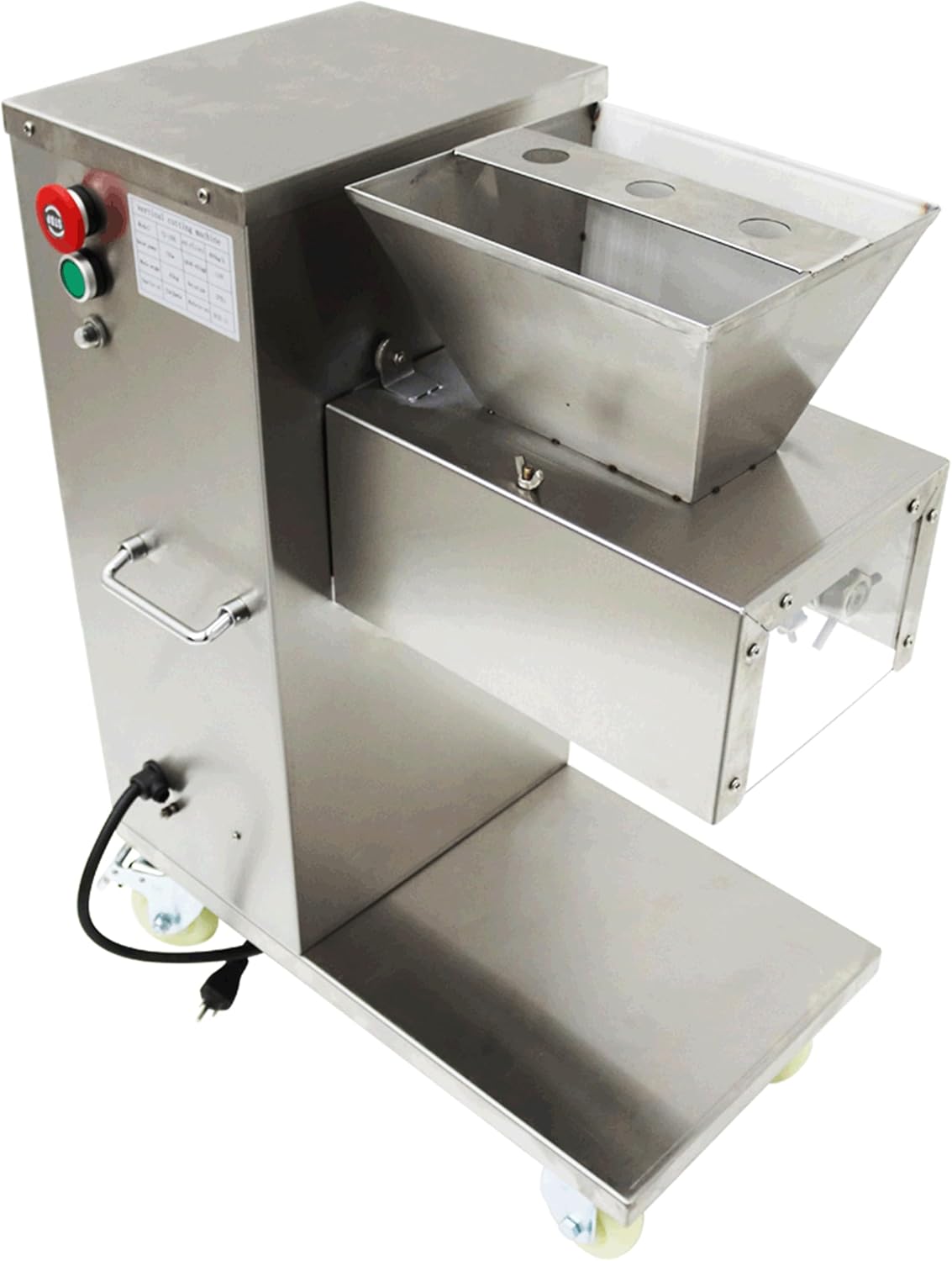 Commercial Meat Cutter Machine Meat Slicer Machine Electric TJ-130L Stainless Steel with 4.5mm Blade 110V 750W 400KG/H for Catering Businesses