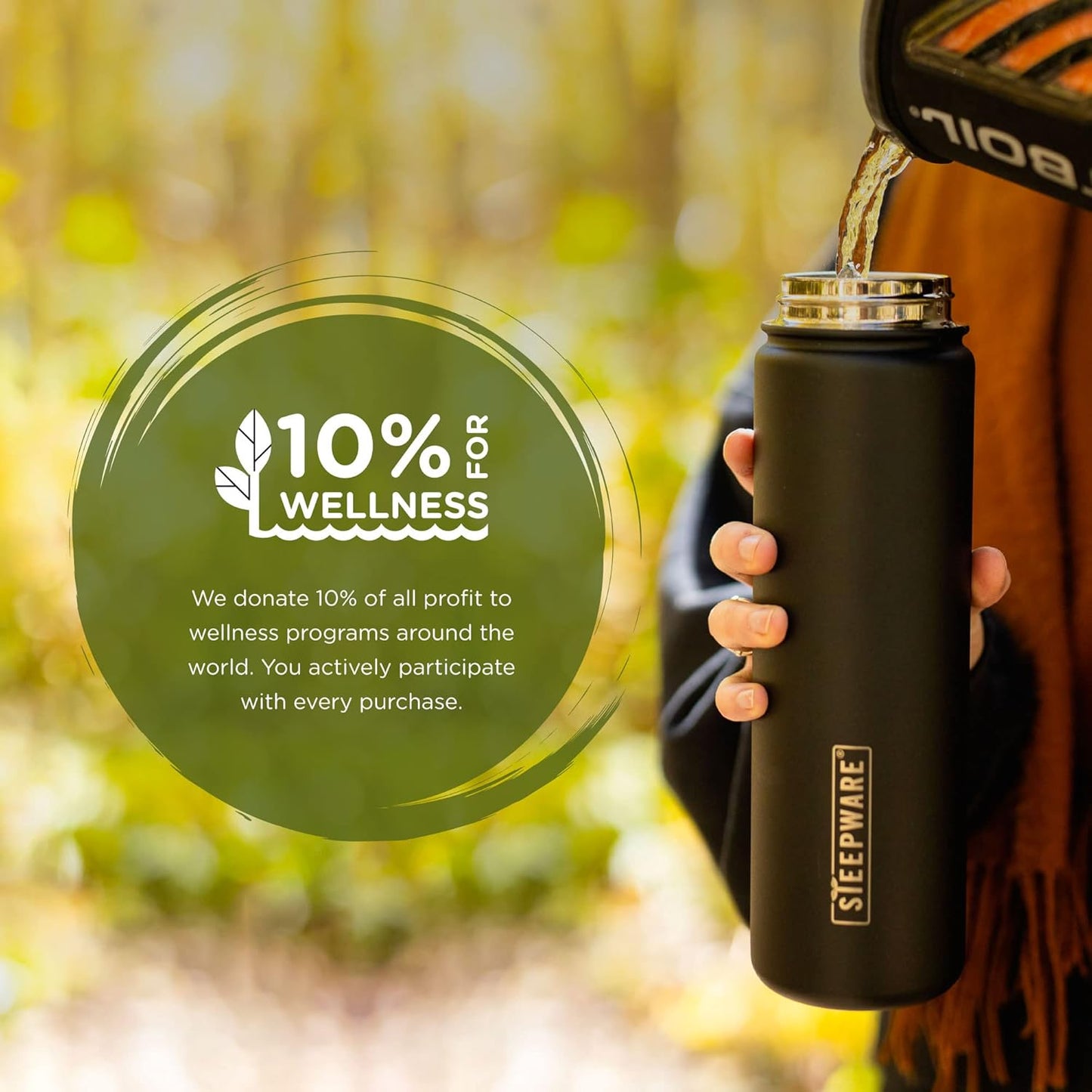 The Tea Spot Steepware Tea Tumbler,Tea Thermos, 22oz, Fog Grey- Travel Bottle with Tea Infuser for Loose Leaf Tea or Iced Coffee - Sleek Double-Walled Insulated Bottle