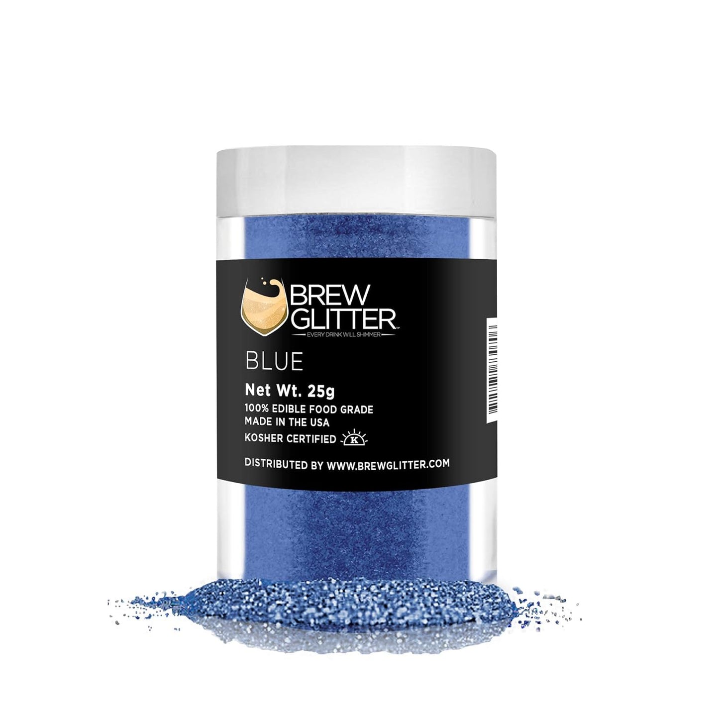 Blue Brew Glitter Edible Glitter for Drinks, Cocktails, Beer, Garnish Glitter & Beverages | Kosher & Halal Certified | 100% Edible & Food Grade | Vegan, Gluten, Nut Free (25g, Blue)