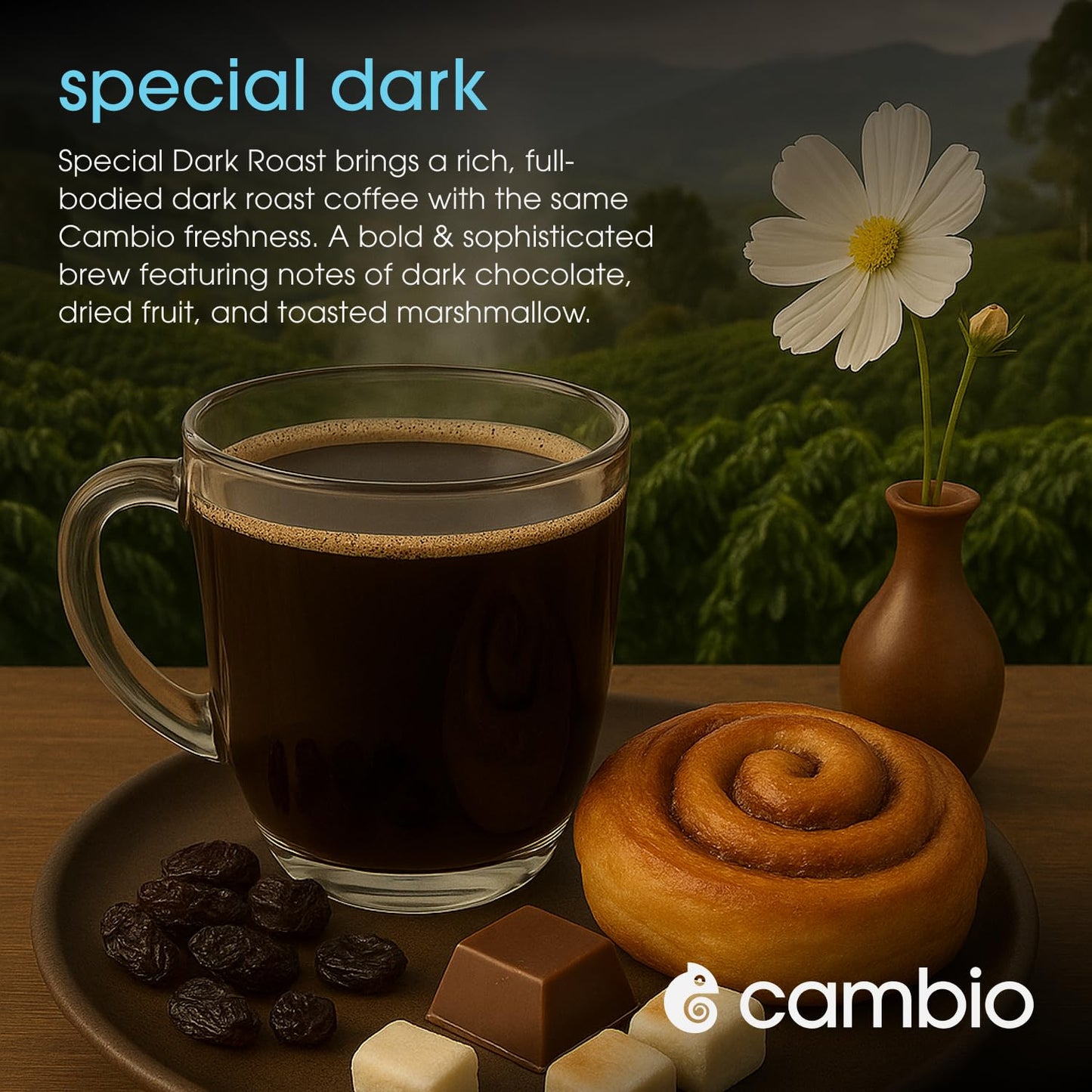 Cambio Roasters Premium Dark Roast Keurig Organic Coffee K Cups, Only Aluminum Keurig Coffee Pods with Organic Beans, More Flavor & Longer Lasting Freshness, Bold & Smooth Dark Roast Pods, 60 count