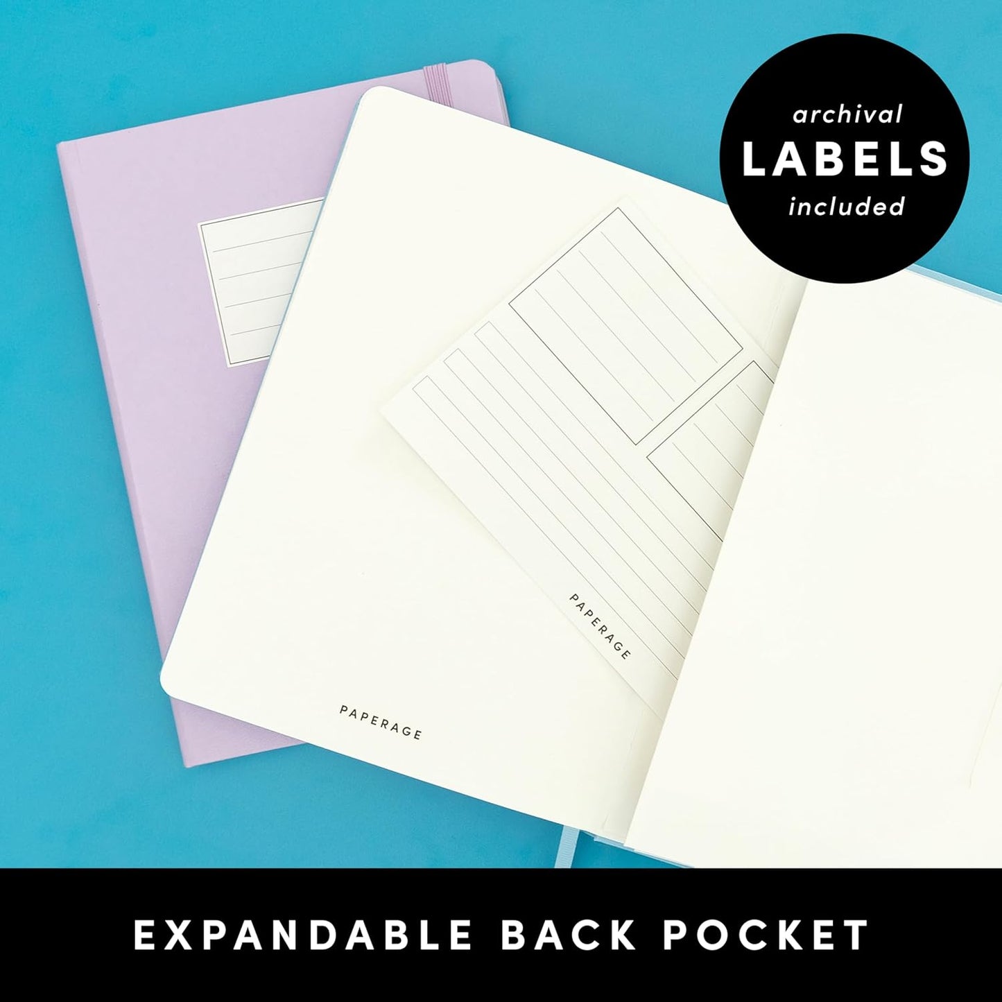 PAPERAGE Blank Journal Notebook, (Green), 160 Pages, Medium 5.6 in x 8 in - 100 GSM Thick Paper – Hardcover Journaling Notebook for Work, School, Note Taking or Sketching