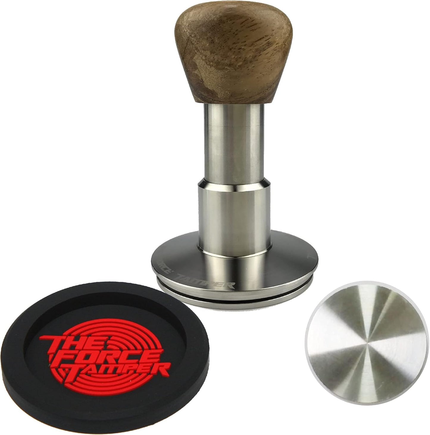 The Force Tamper Automatic Impact Coffee Tamper Standard Set Wood Handle (Triangle, 53.50mm)