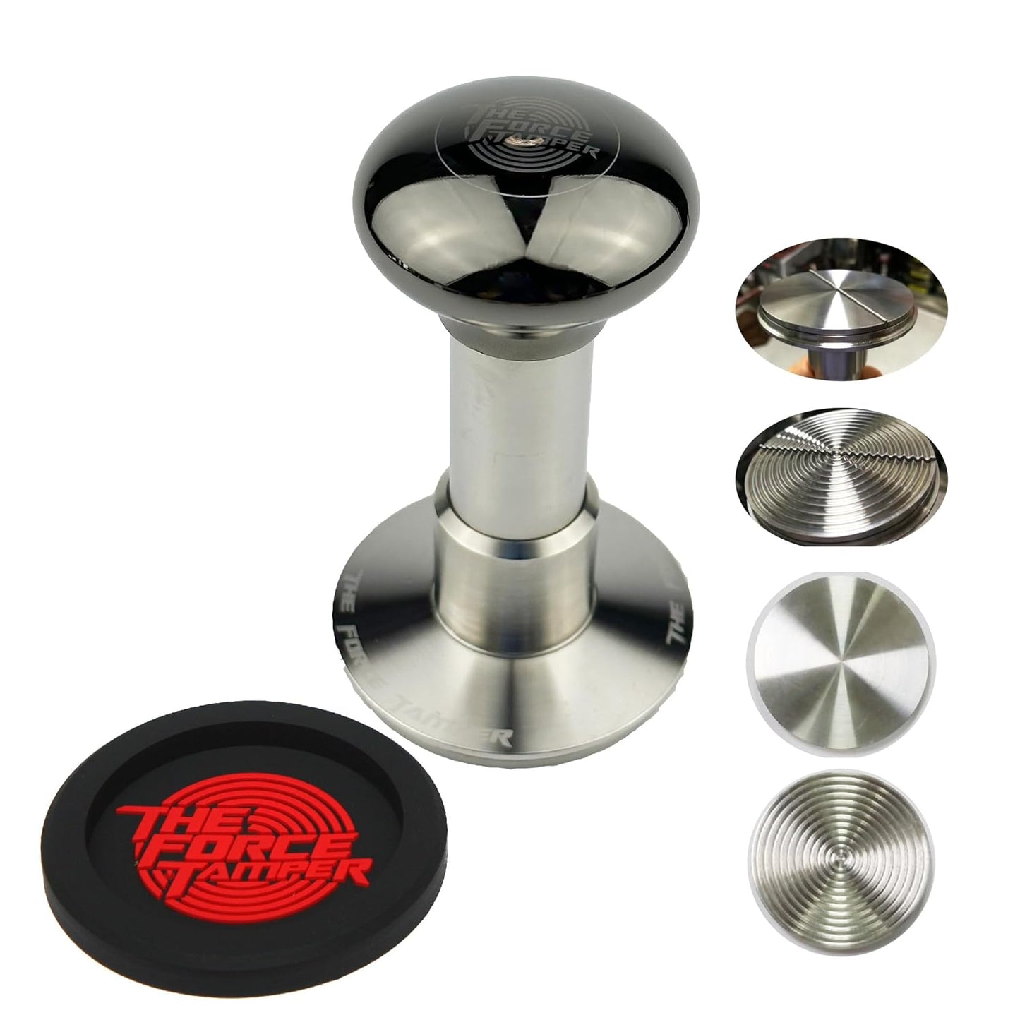 The Force Tamper Automatic Impact Adjustable Constant Pressure and Autoleveling Coffee Tamper Black Mirror Jellyfish AL Handle Set Pro (Duo-Distribute Set, 58.50mm)