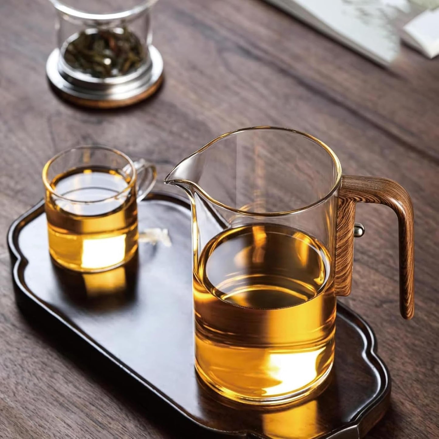 Tea Pot, New Magic Tea Pot with Strainer, Water Separation Glass Teapot with Infuser (600ml 20.3oz)