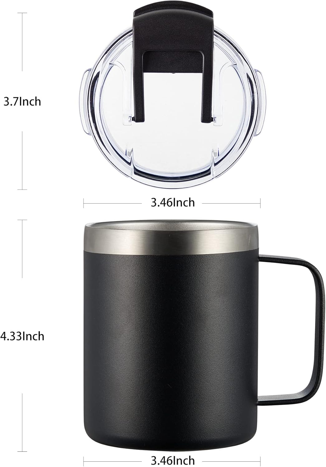 ALOUFEA 12oz Insulated Coffee Mug Cup with Handle, Stainless Steel Travel Coffee Mug with Flip Lid, Double Wall Vacuum Coffee Tumbler,Seafoam