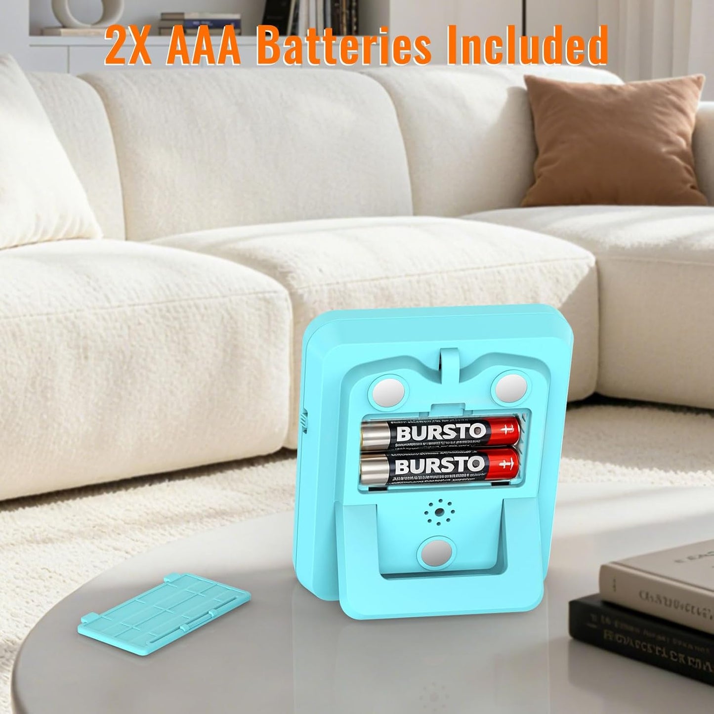 Digital Dual Kitchen Timer, 3 Channels Countdown Triple Timer for Cooking, Magnetic Memory-Preset Large-Display Adjustable Alarm Volume, Multi Times Management, 3A Battery Included, Blue