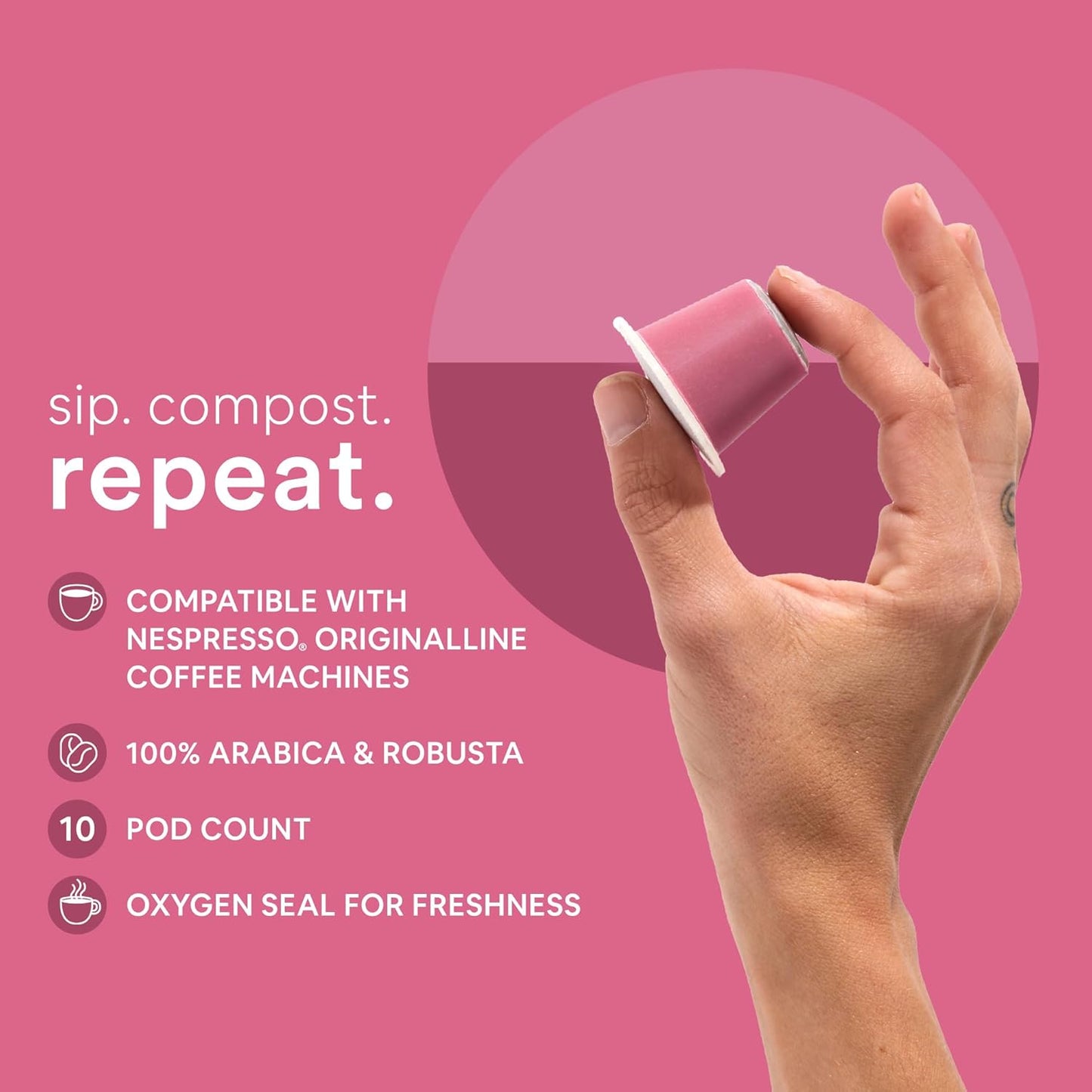 WOKEN COFFEE Compostable Nespresso Pods - Portofino Medium Roast Italian Espresso Coffee Capsules Compatible With Nespresso Coffee Machine (40 Pod Count, 4 Boxes)