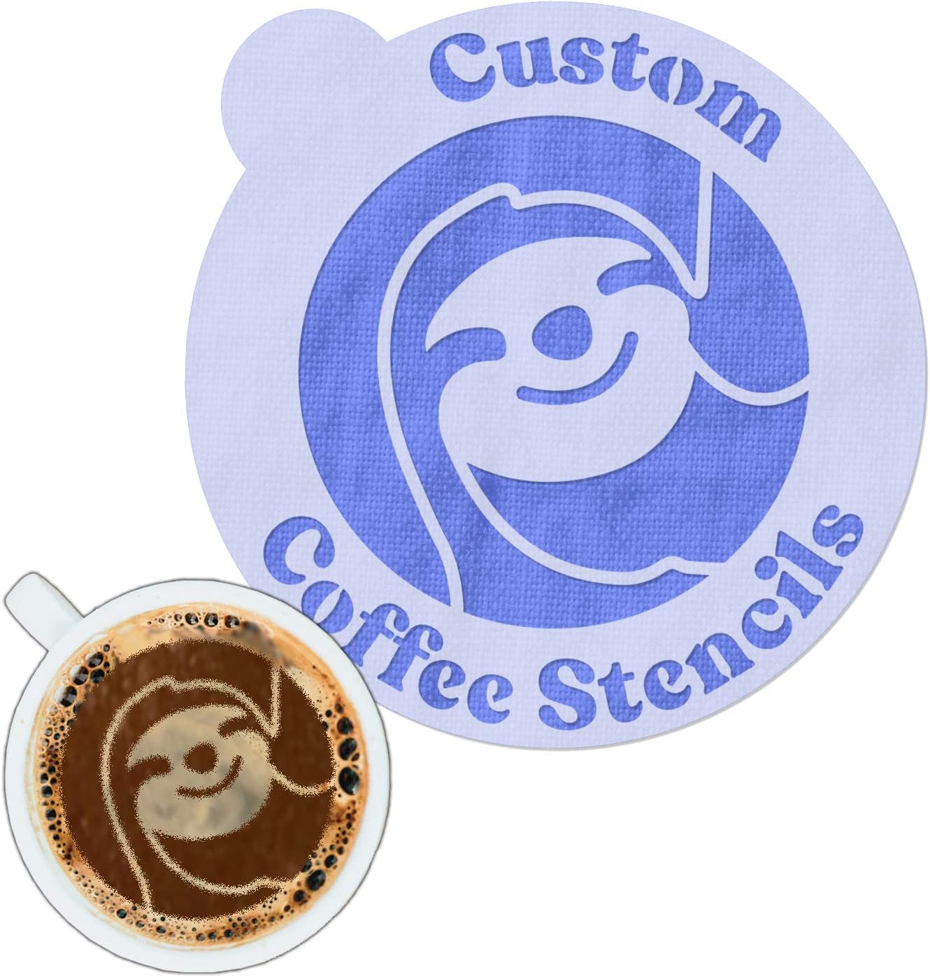Stencil Stop Custom Coffee Stencil - Customizable for Business Logos, Faces, Images - 14 Mil Mylar Plastic (2.5 x 2.5 inches - 5 Pack)