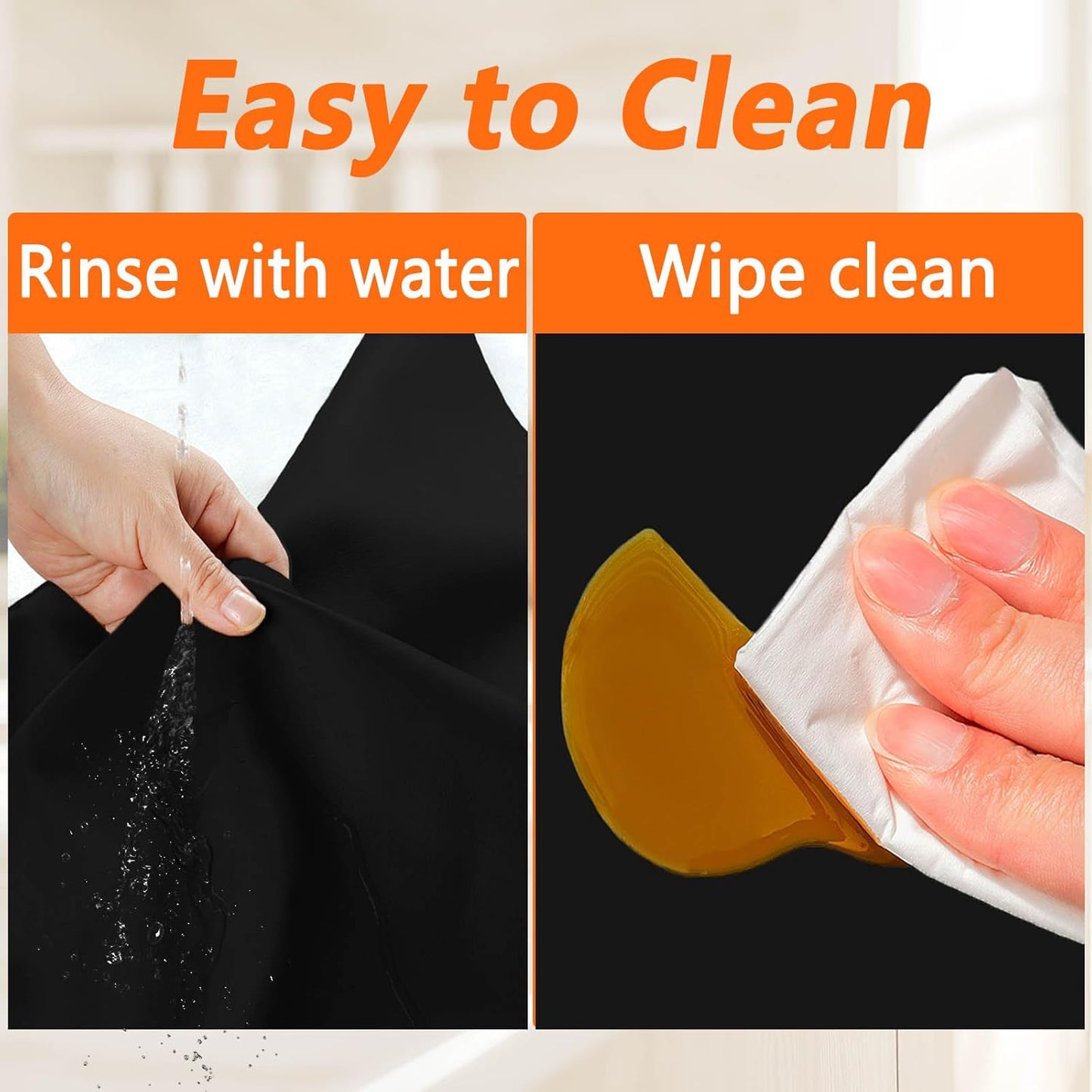120''x24''(305cmx60cm) Extra Large Silicone Mat for Kitchen Counter, Heat Resistant Countertop Protector, Non-Slip Waterproof Kitchen Island Mat, Easy to Clean, Black