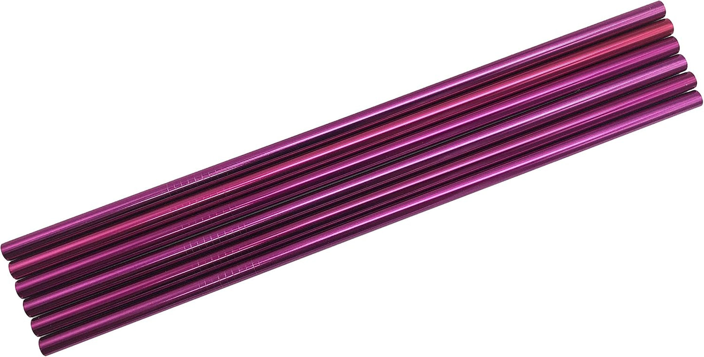 10 Pcs Stainless Steel Straws, Reusable Drinking Straws, Straight Metal Straw Sets with 2 Pcs Cleaning Brushes (8.5 Inch, Rose Red)