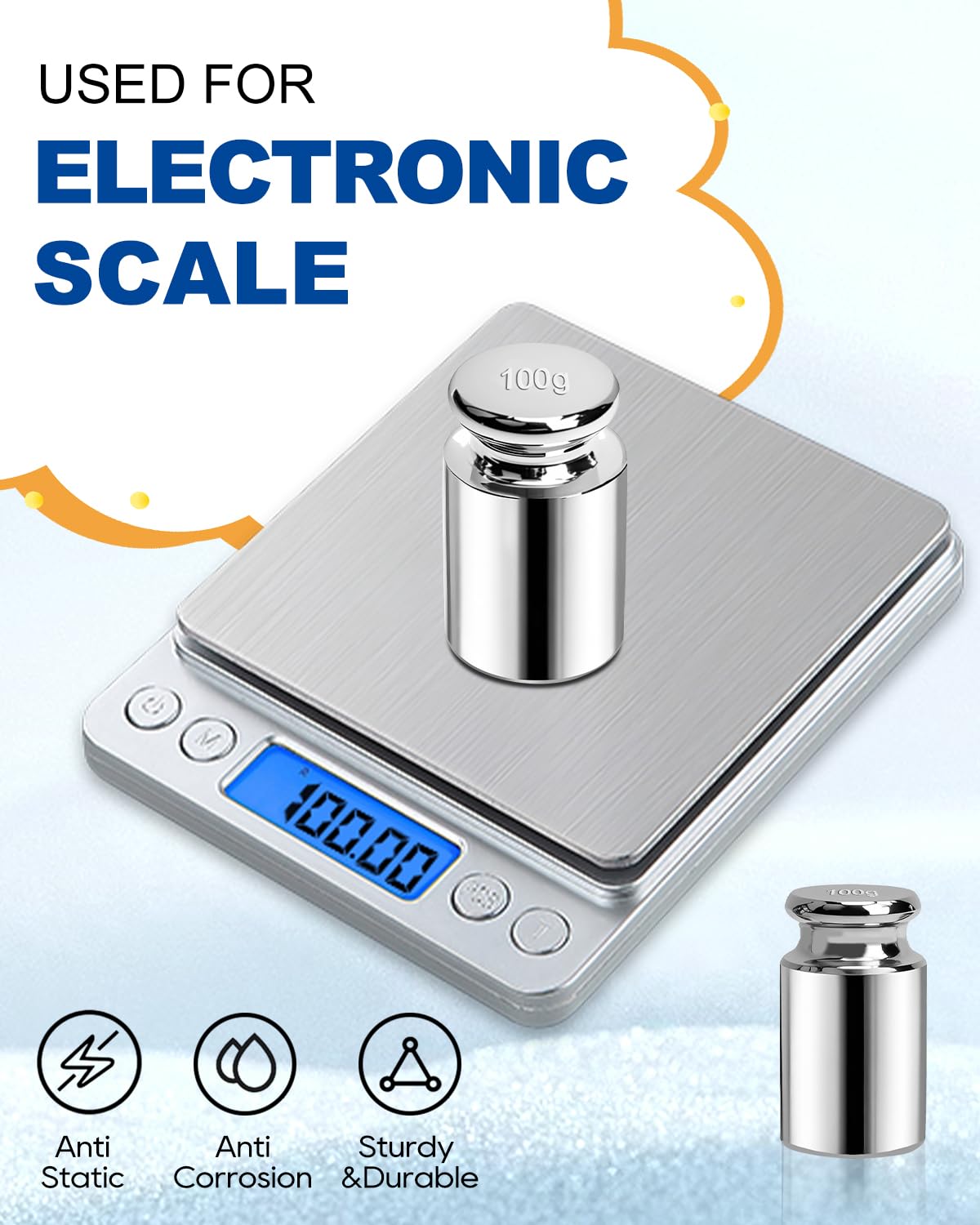 UCEC Calibration Weights for Digital Scale, 100g Gram Weights, Precision Stainless Steel Balance Scale Calibration Weight for Lab Educational Science