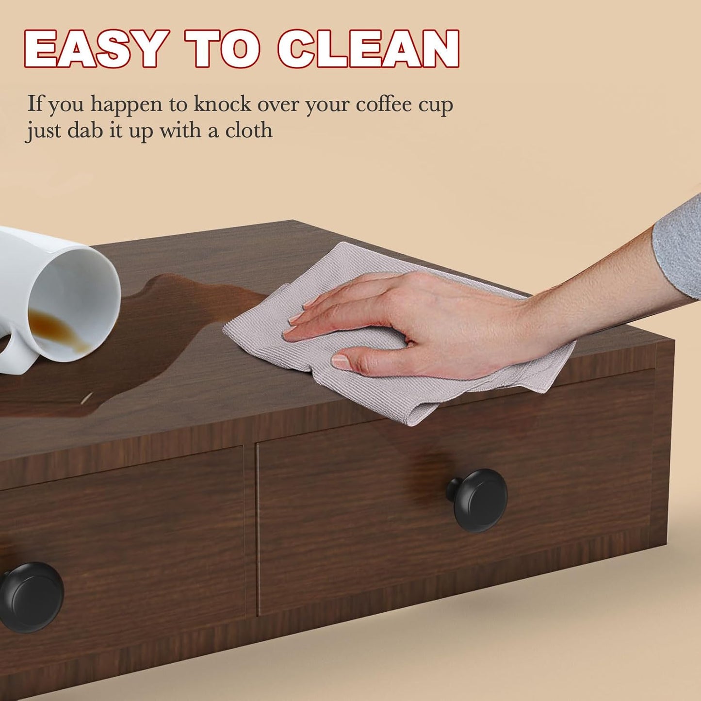 K Cup Holder, Wooden K Cup Organizer Box for Counter, Tea and Coffee Pod Storage Drawer Coffee Maker Stand, 30 Pod Capacity, Walnut Black