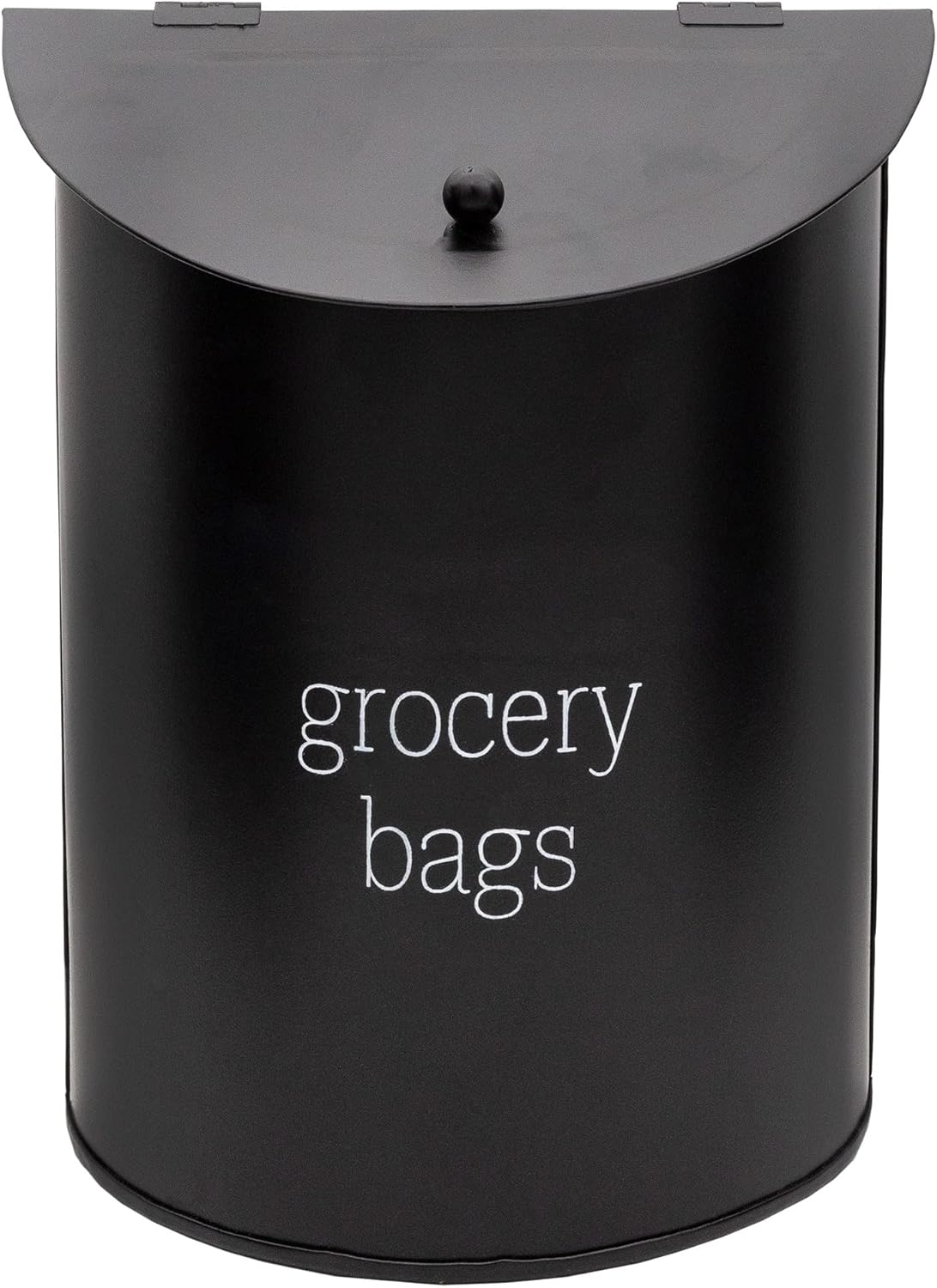 AuldHome Design Enamelware Grocery Bag Holder (Black); Wall-Mounted Modern Farmhouse Style Plastic Bag Dispenser for Kitchen or Laundry Room
