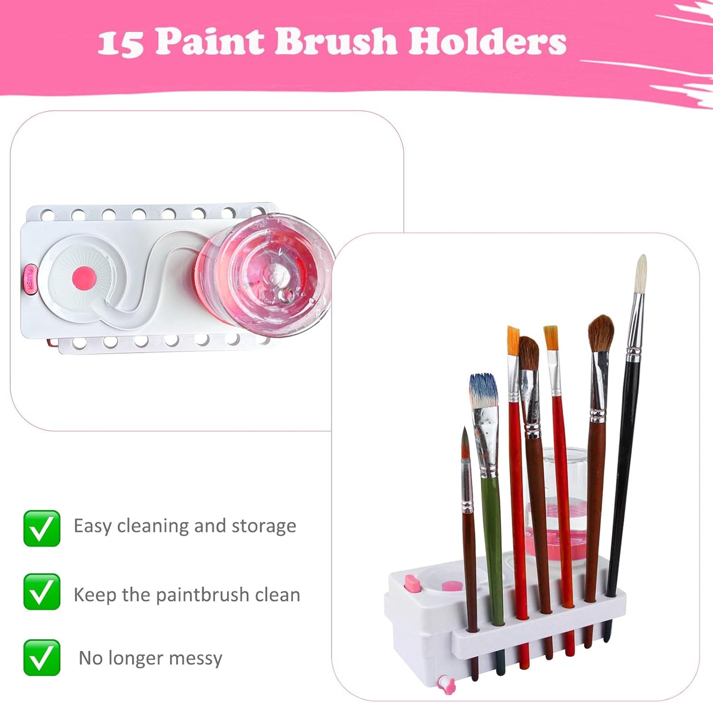 Paint Brush Cleaner, Paint Brush Rinser with Drain & Brush Holder, Painting Station, Paint Brush Cleaner Tool for Water-Based Painting Supplies