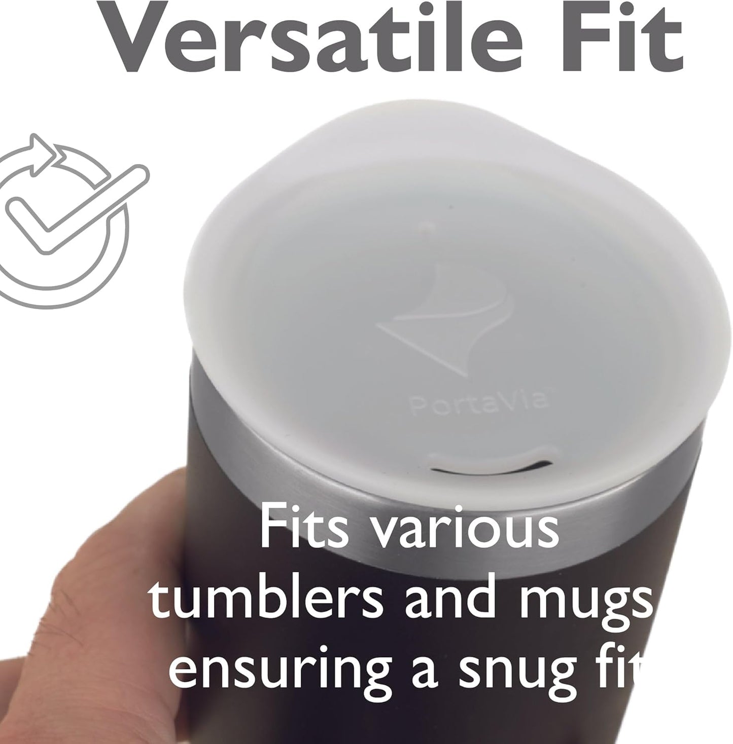 Reusable Coffee Cup Silicone Lid – Fits Most Tumbler, Water Bottle, & Ceramic Coffee Mug Between 3"-3¼" – Dishwasher-Safe Travel Mug Lid keeps your beverage in your mug (Medium - Clear)