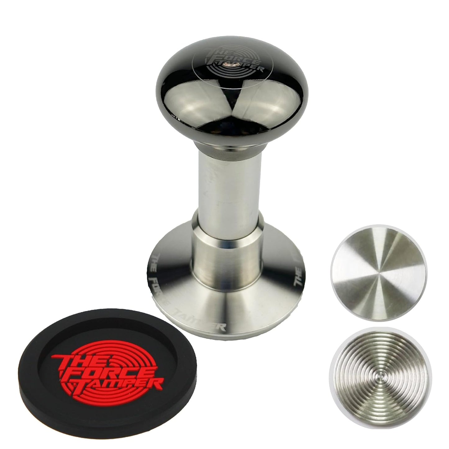 The Force Tamper Automatic Impact Adjustable Constant Pressure and Autoleveling Coffee Tamper Black Mirror Jellyfish AL Handle Set Pro (Extend Set, 53.00mm)