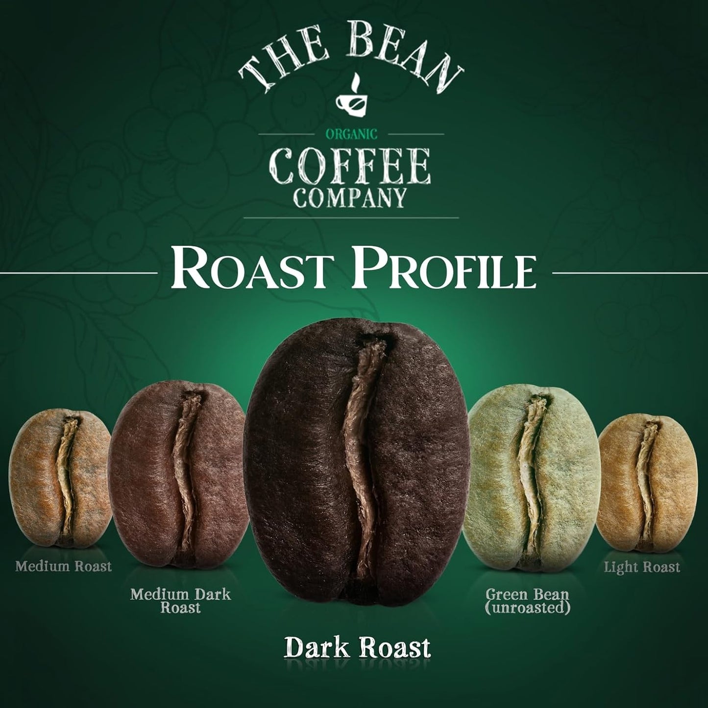 The Bean Organic Coffee Company Premium Espresso, Dark Roast, Whole Bean Coffee, 16-Ounce Bag