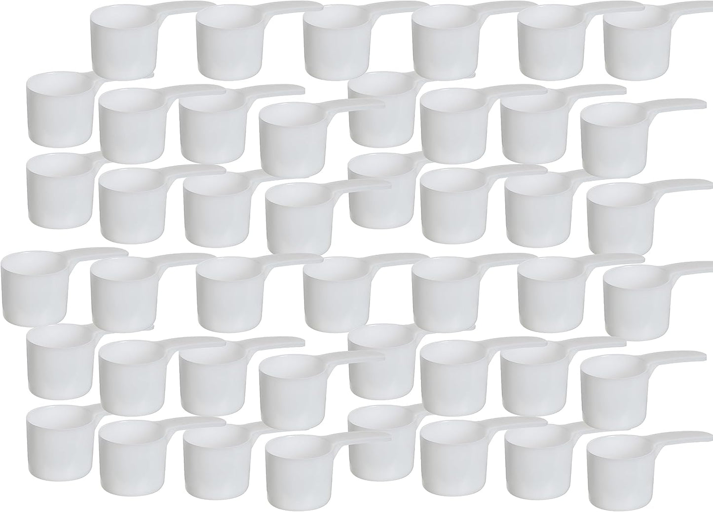 70 mL Plastic Measuring Packaging Scoop (=70 cc/ = 4.73 Tablespoon/ = 2.37 fl oz/ = 0.3 Cup), Meidum Handle - to Measure and Dispense Spices, Granules, Powders, for Seeds Packing (50)