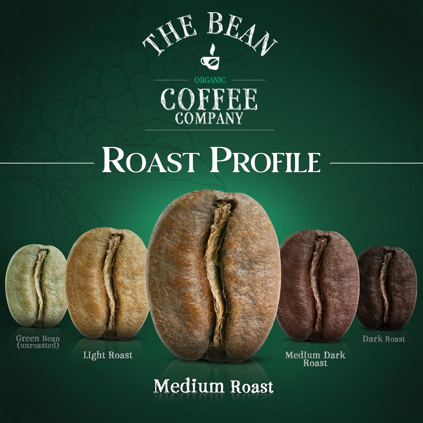 The Bean Organic Coffee Company Water Processed DECAF Aloha Bean (Hawaiian Hazelnut), Medium Roast, Whole Bean Coffee, 16-Ounce Bag