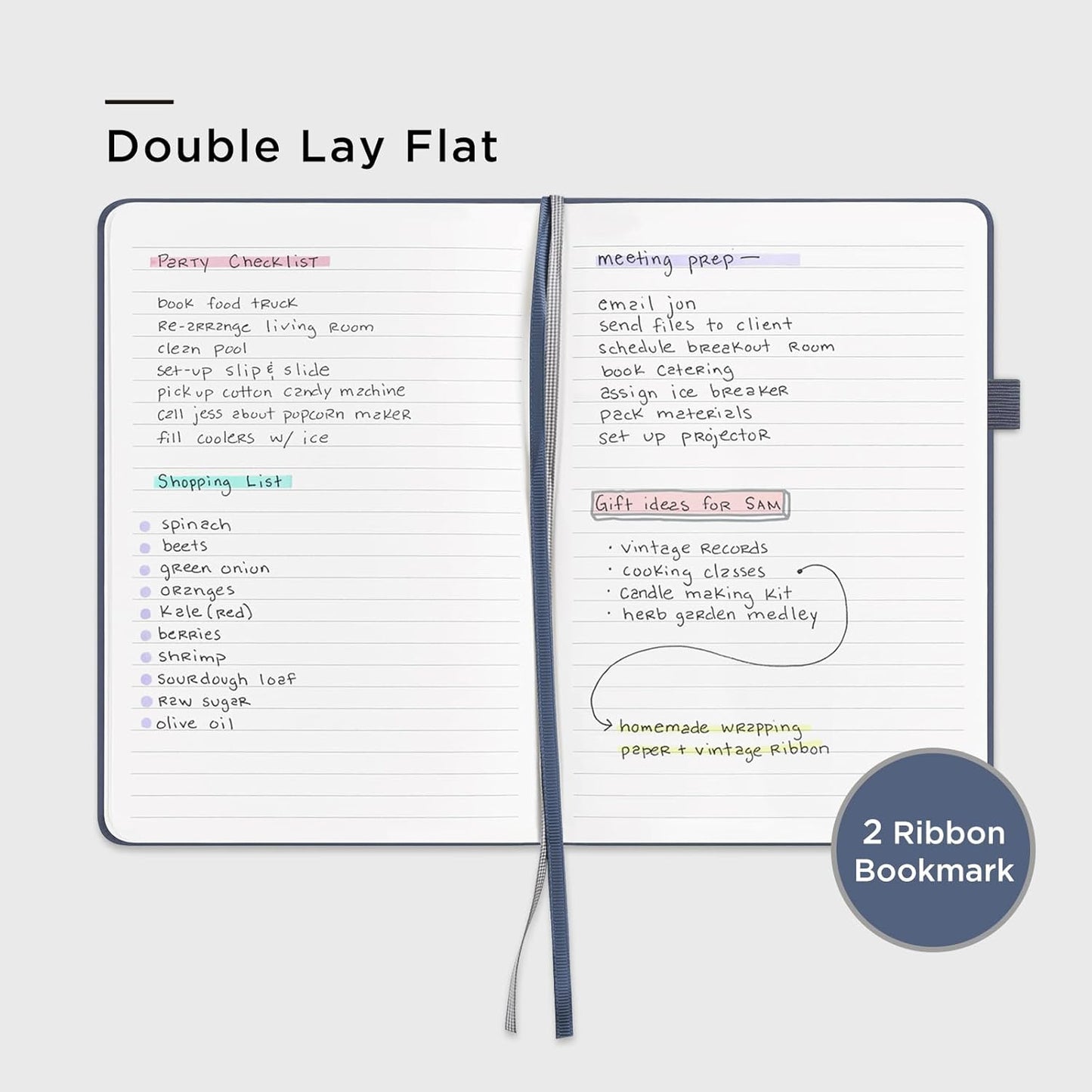 &And Per Se Lined Journal Notebook (5 Packs), 160 Pages, A5 5.7 x 8 inches College Ruled Thick Paper Notebook Journals for Writing, Hardcover Notebooks for Women Men Office School (Dark Blue)