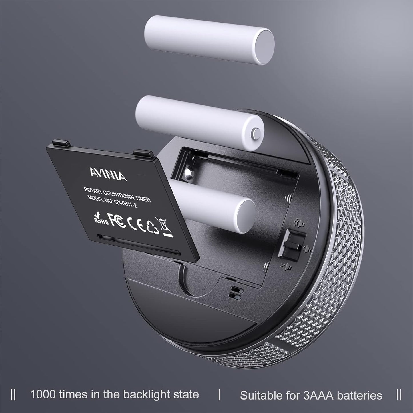 AVINIA Digital Kitchen Timers, Visual timers Large LED Display Magnetic Countdown Countup Timer for Classroom Cooking Fitness Baking Studying Teaching, Easy for Kids and Seniors Silver