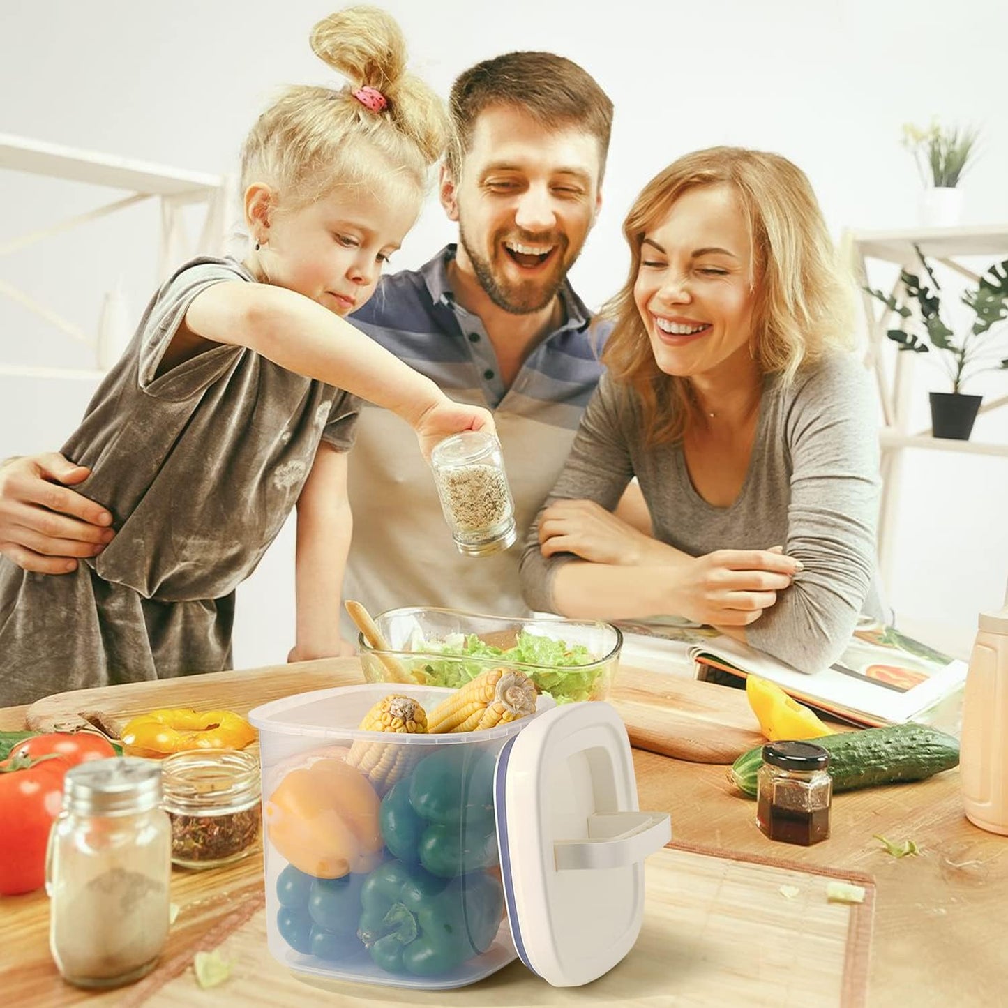 Rice Container 25 lbs,10.5 Qt/10 L/25 lbs Rice Dispenser Food Storage Bin with Measuring Cup & Brush Food Cereal Container Bins Household for Kitchen Pantry Organization(LG-10KG)