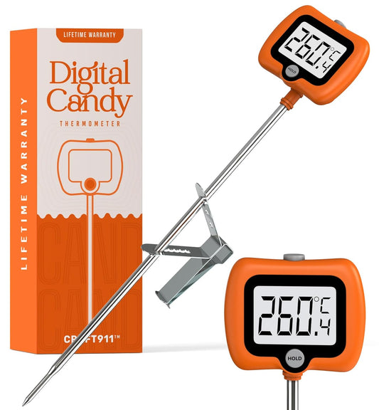 Digital Candy Thermometer with Pot Clip, 10" Long Stainless Steel Probe, Instant Read Kitchen Thermometer for Cooking, Baking, and Candy Making