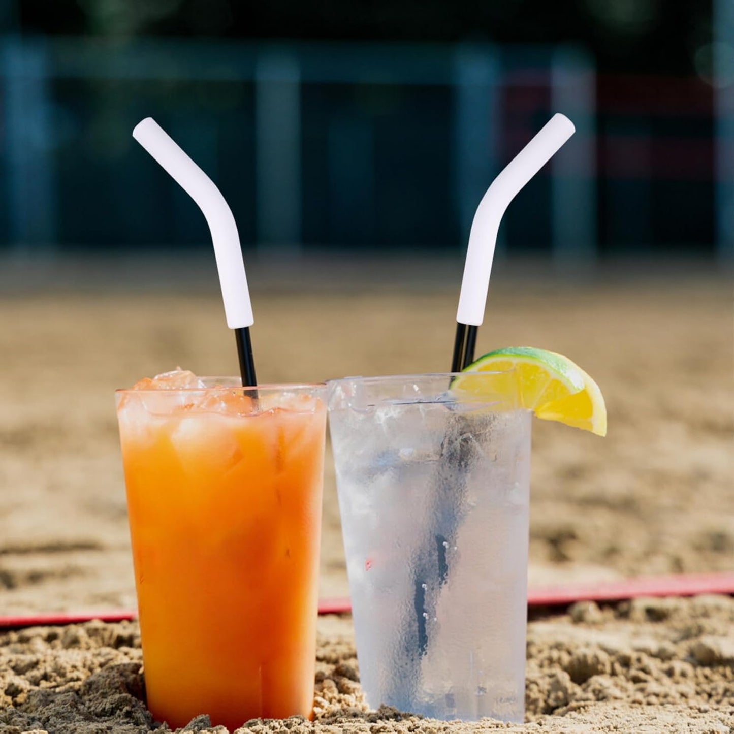 6pcs Food-Grade Silicone Straw Tips, Reusable Metal Straw Elbows Tips, Temperature Resistant Rubber Straw Covers Replacement Tip for 5/16" Stainless Steel Straws - White