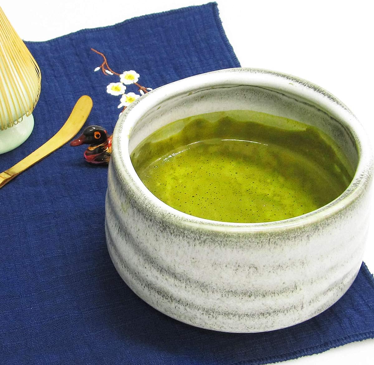 Artcome Japanese Matcha Tea Set, Matcha Whisk, Traditional Scoop, Matcha Bowl, Ceramic Whisk Holder, Handmade Ceremony Kit (7 Pcs)