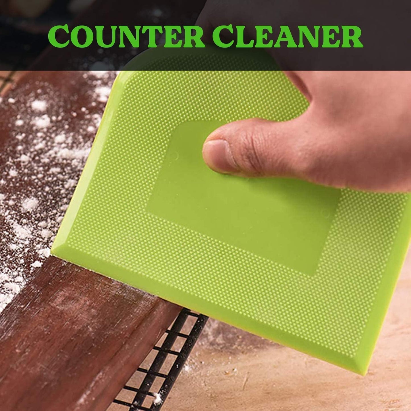 SURDOCA Dough Scraper Bench Scraper - 3P 4.7x3.7" Plastic Flexible Bowl Scraper, Sharp Edge & Angles Cake Scraper. Non-Slip Bakeware Decorating Tools Sculpting & Modeling Tools - Pink+Blue+Green