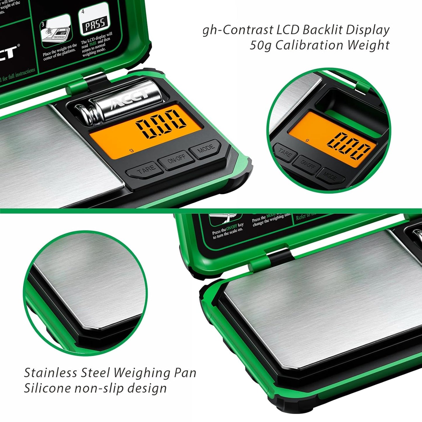 Precision Pocket Scale, 200gx0.01g Jewelry gram Scale, Digital Food Scale with LCD Display, one-Click Conversion 6 Units, Mini Scale for Kitchen/Powder/Coffee/Coins(Battery Included)