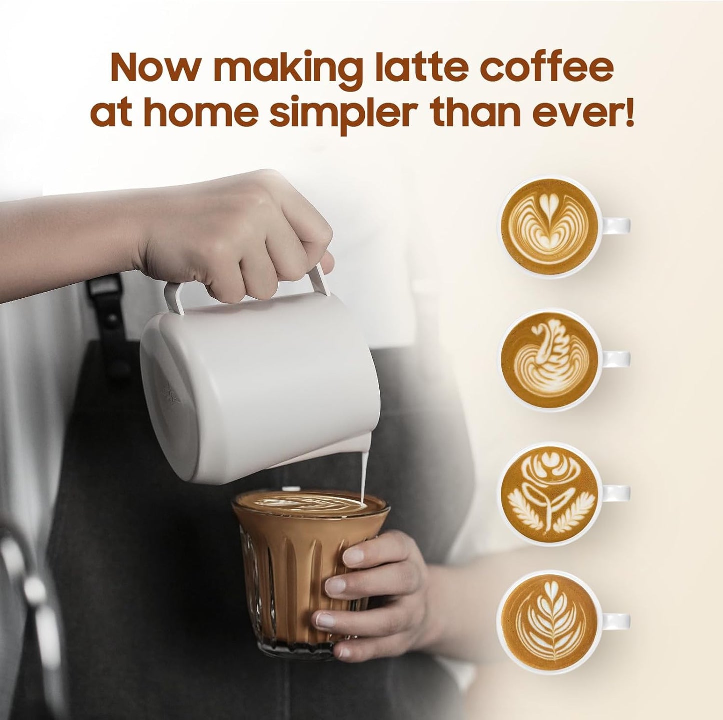 MHW-3BOMBER Milk Frothing Pitcher - 20oz/600ml Milk Frother Cup with U-Shaped Spout - SUS 304 Steaming Pitcher - Cappuccino Latte Art Cup for Barista - Quadrilateral Body - P5184-OS