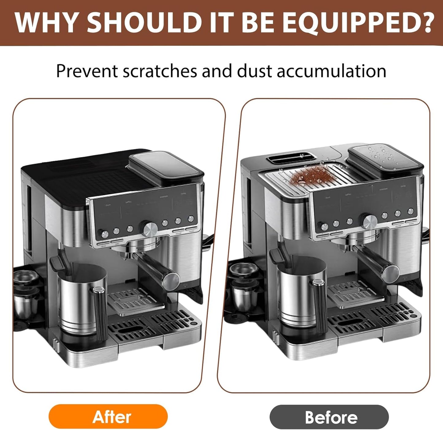 Top Mat for Ninja Luxe Espresso Coffee Machine ES601, Silicone Waterproof Non-Slip Coffee Mat Surface Protector Pad Espresso Machine Accessories