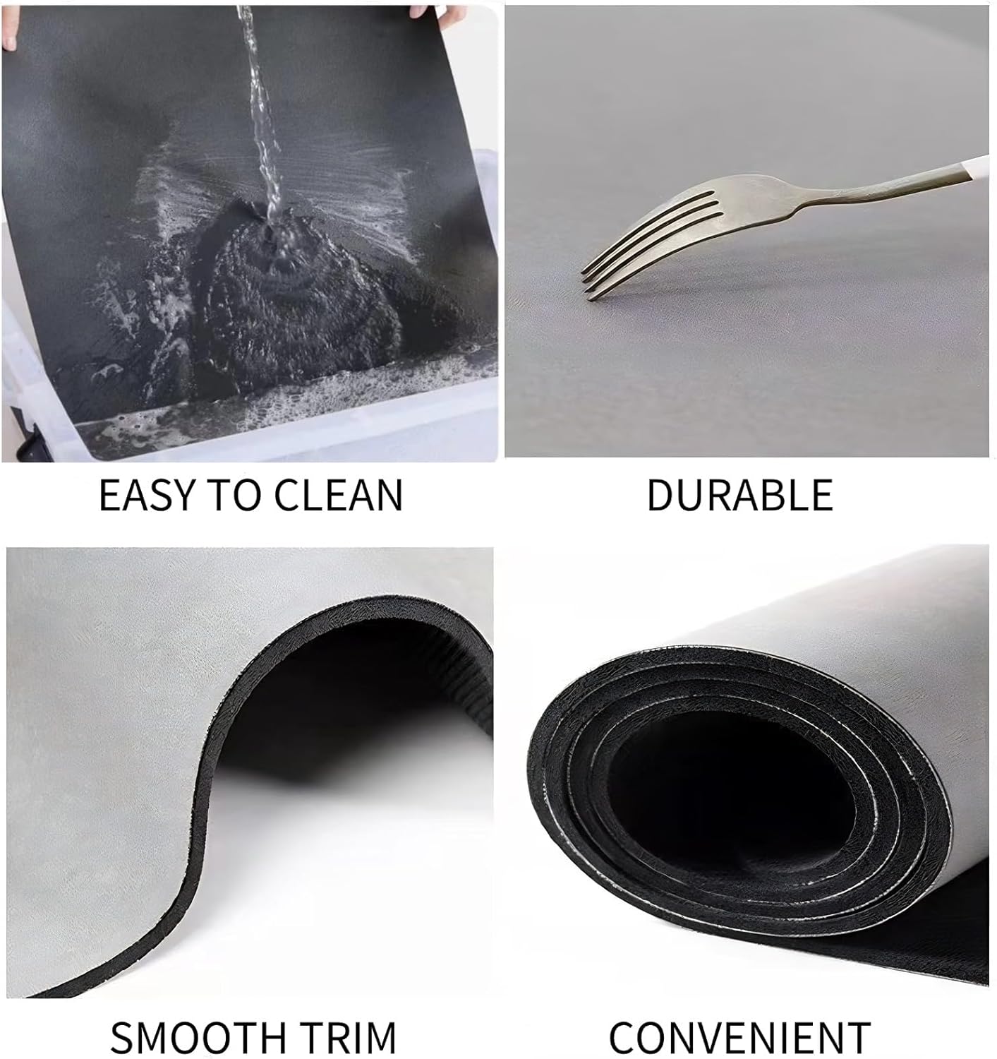 Coffee Mat Dish Drying Mat Quick Drying Hide Stain Rubber Backed Absorbent Coffee Bar Accessories Suitable for Coffee Maker Espresso Machine Stand Mixer Coffee Pot 12"x19" Light Grey