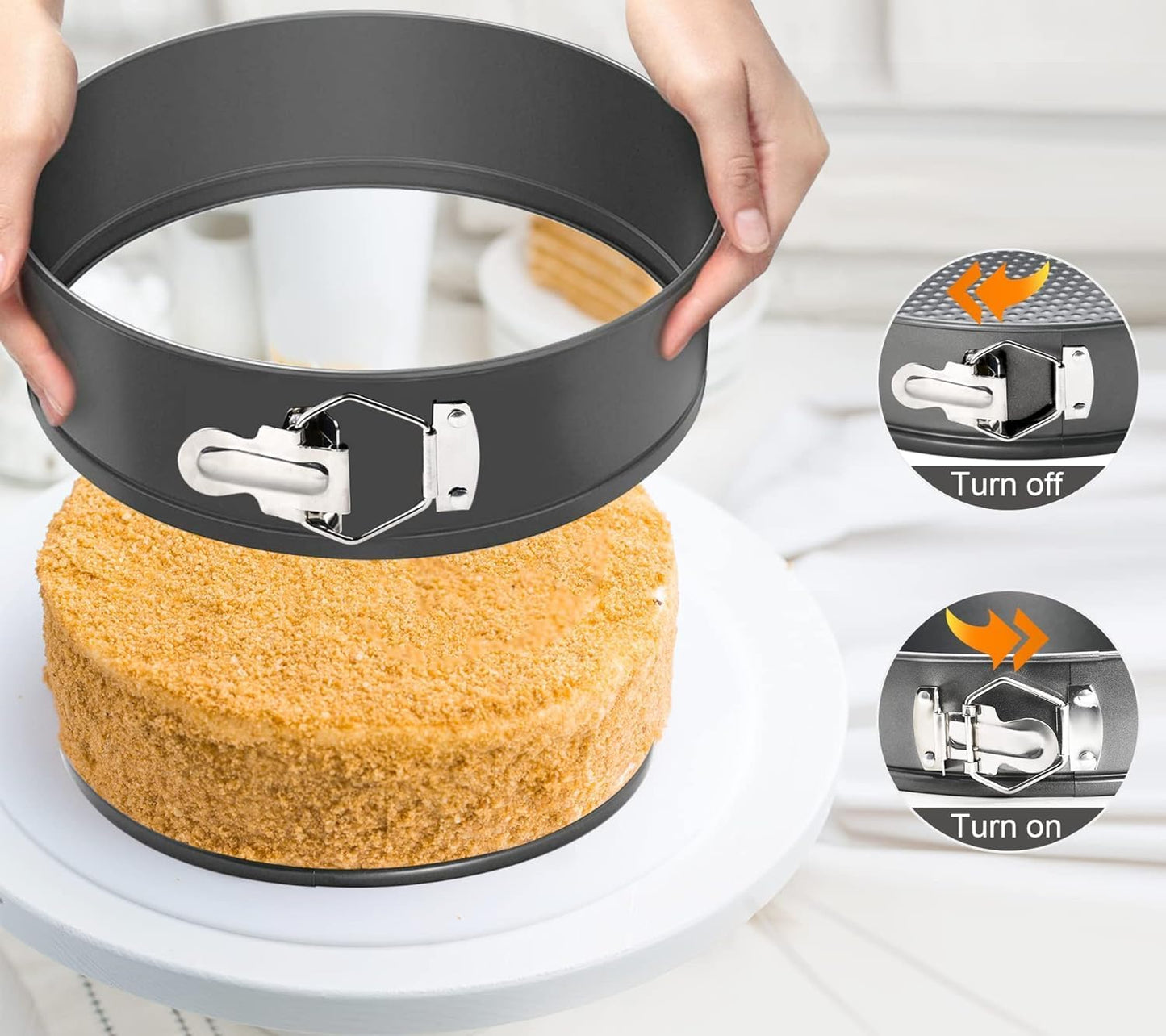 7 Inch Springform Pan Round Non Stick Cheesecake Pan Durable Baking Cake Pans with Removable Bottom Cake Molds for Baking