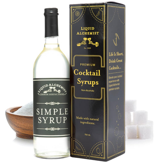 Liquid Alchemist Simple Syrup for Cocktails - Real Ingredients Make our Simple Sugar Syrup the Perfect Old Fashioned Mix - Non-GMO, Gluten Free & Vegan (25 oz)