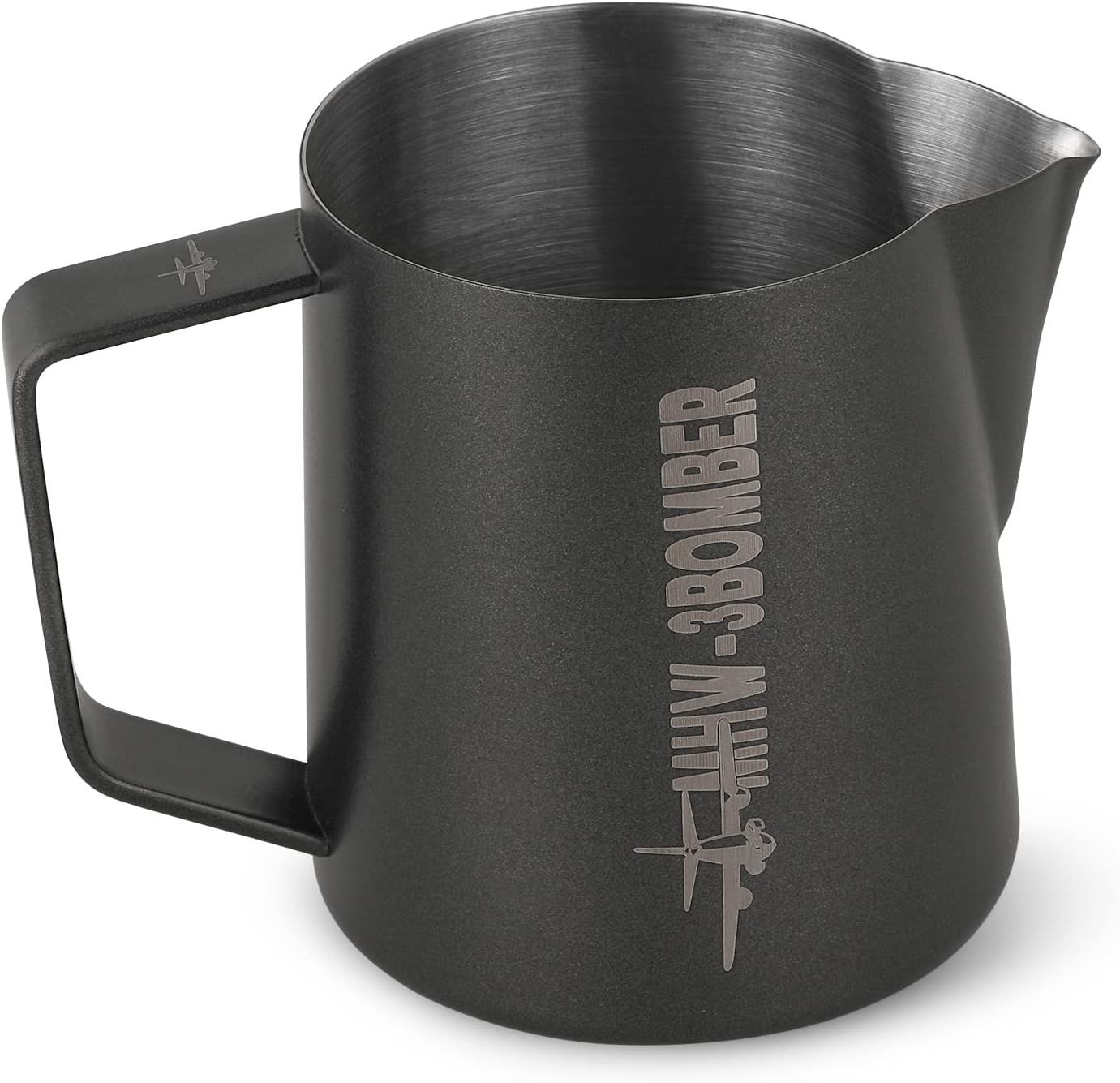 MHW-3BOMBER Espresso Steaming Pitcher Milk Frothing Pitcher Stainless Steel Milk Coffee Cappuccino Latte Art Barista Cup 20oz/600ml (Matte Black) P5033B-OS