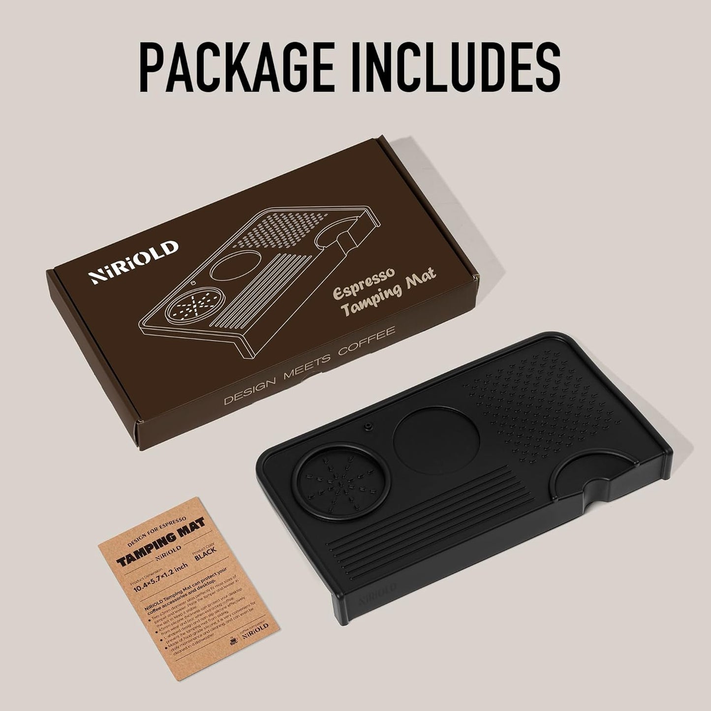 Espresso Tamping Mat, Coffee Tamper Mat, Food Grade Silicone 10.43″×5.63″ Portafilter Mat for Barista Espresso Machine Acceessories, Waterproof Heat Resistant Tamp Station for counter (Black)
