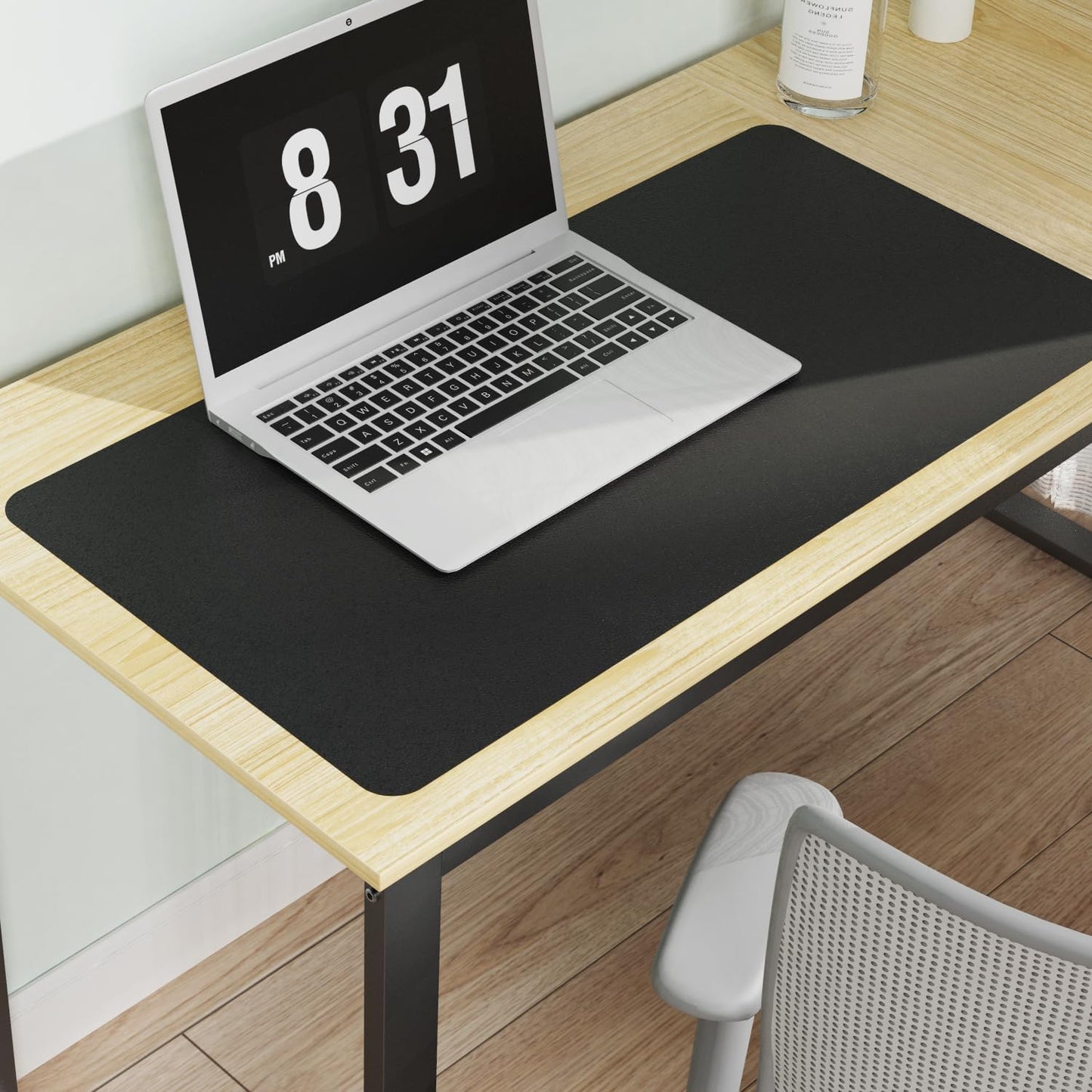 Black Plastic Table Cover Protector, 30" x 60" Waterproof Easy Flat PVC Desk Pad Mat, 1.5mm Thick Rectangle Vinyl Table Top Protector for Dining Room Table, Office, Dresser