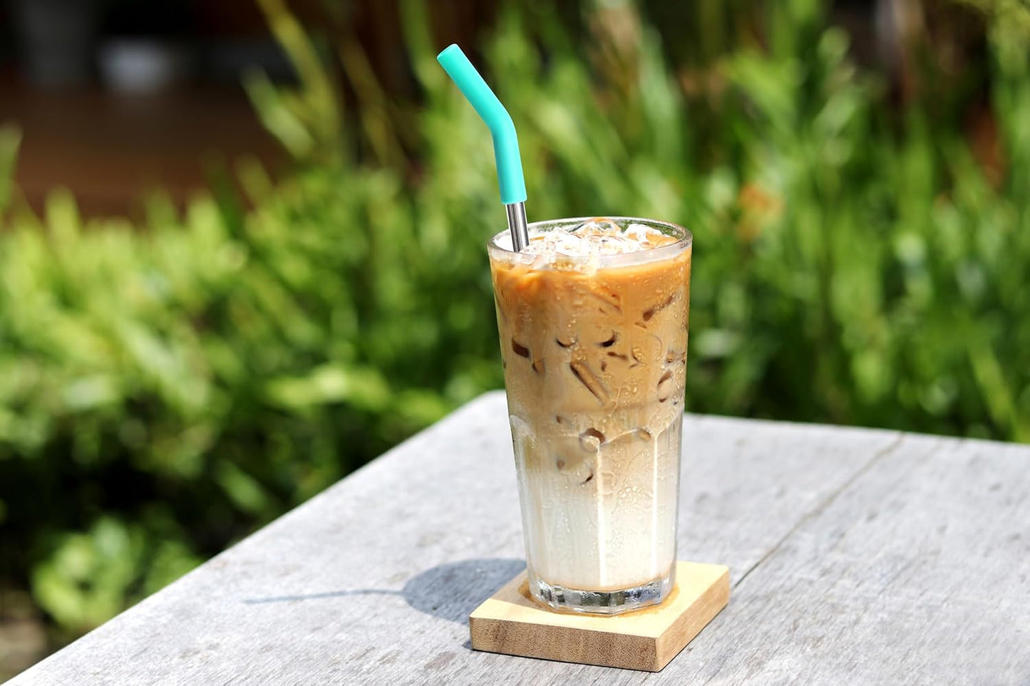 Zibtes-4PCS Silicone Straw Tips- Food Grade Rubber Metal Straws Tips Covers Only Fit for 1/3 Inch Wide(8MM Outdiameter) Stainless Steel Straw-Teal